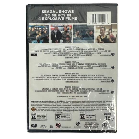 4 Film DVD Favorites Steven Seagal Under Siege The Glimmer Man Fire Down Below - Picture 2 of 6